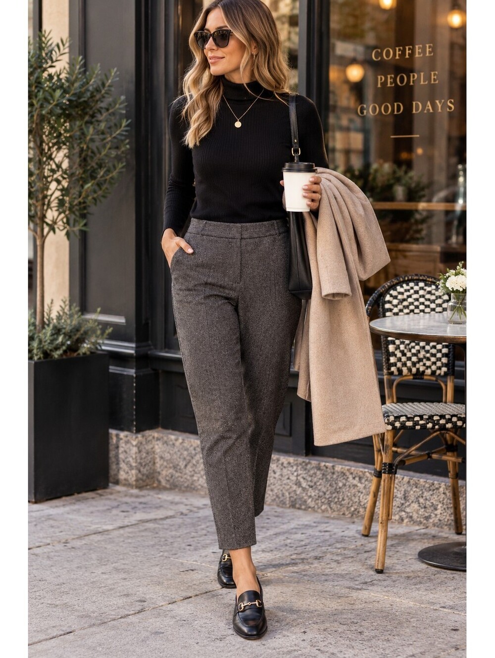 Banana Republic Hayden Herringbone Ankle Pants Petite 6 Gray Stretch Trousers